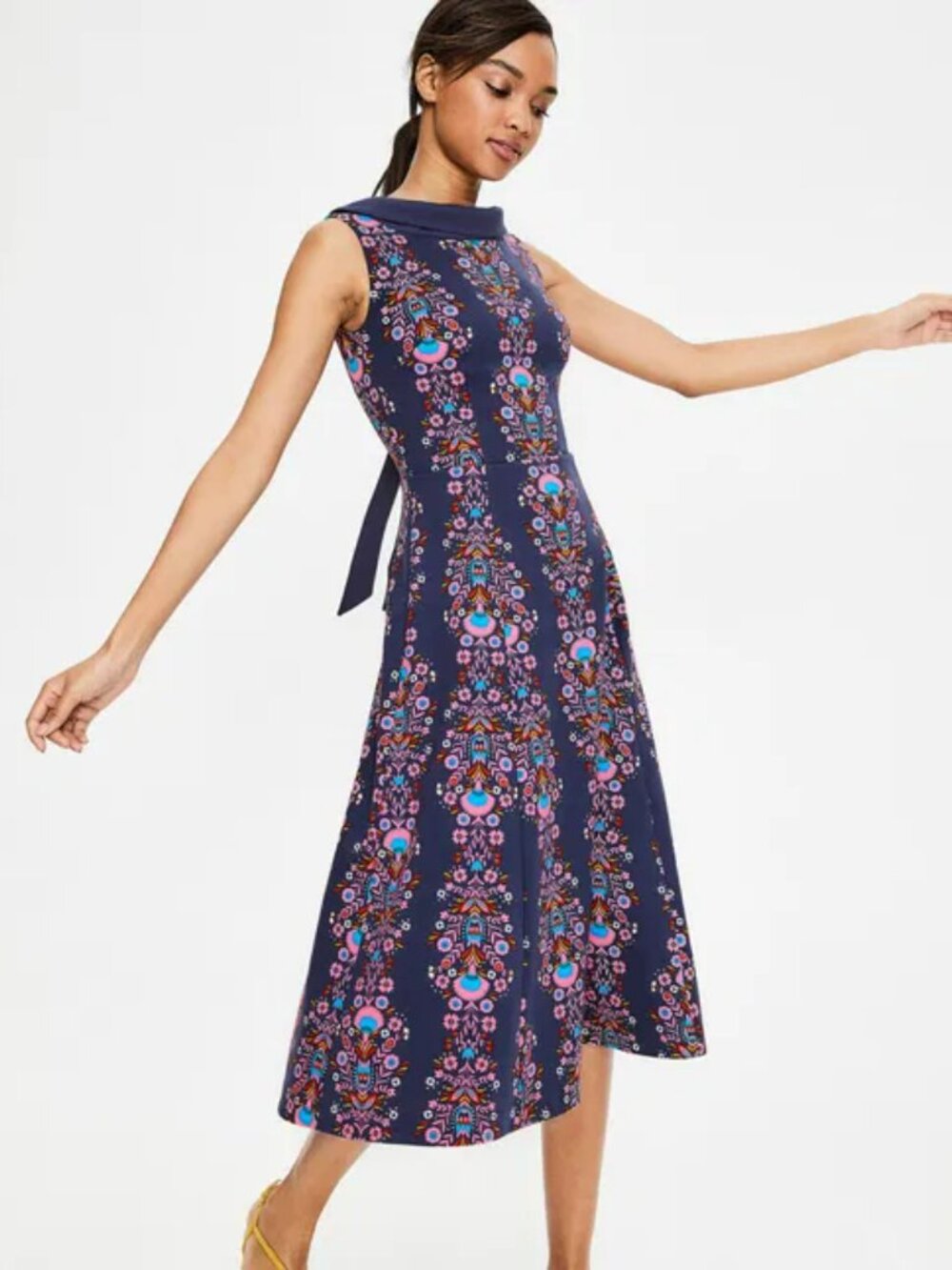 Boden Aria Ponte Midi Fit and Flare Dress Size 6R
